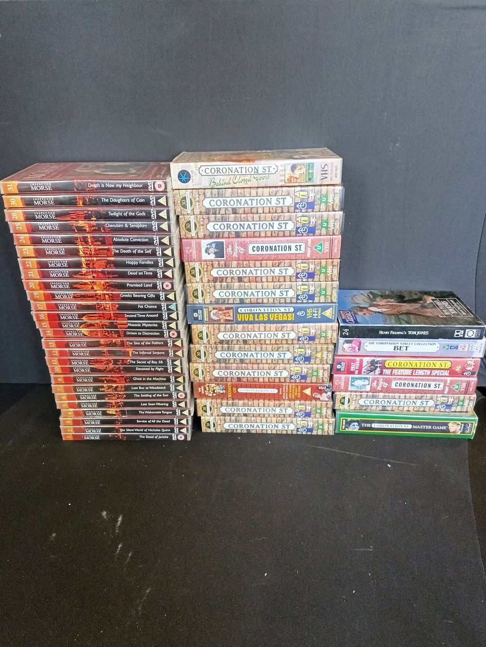 Lot 256: Collection of sealed Inspector Morse DVDs and Coronation...