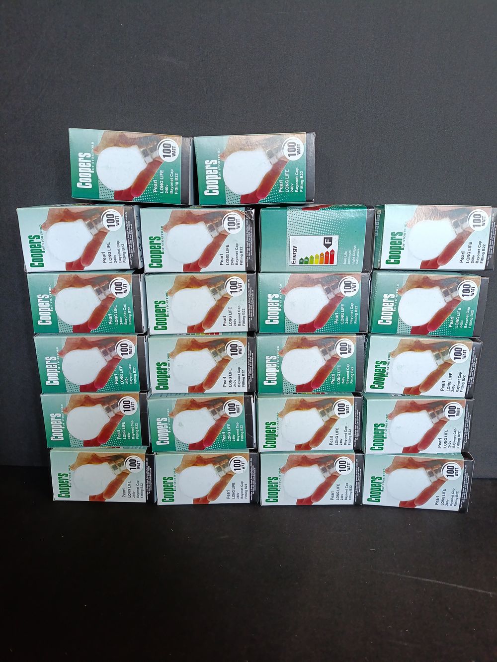 Lot 257: 22 Bayonet Cap Long Life 100W bulbs