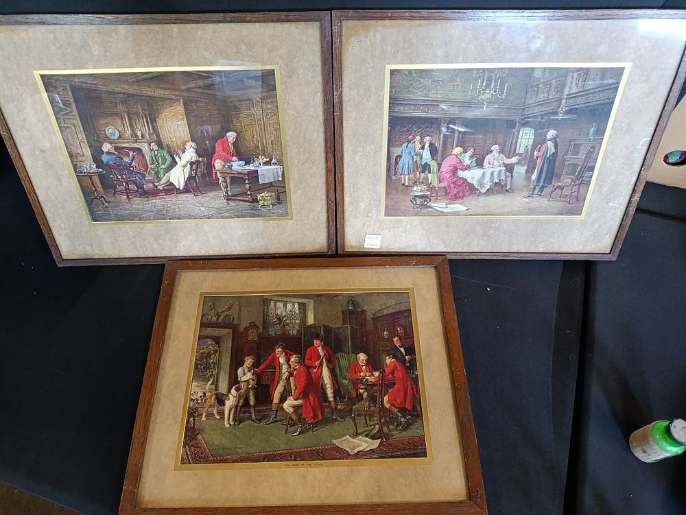 Lot 53: Three framed prints of well off Englishmen, 'Old...