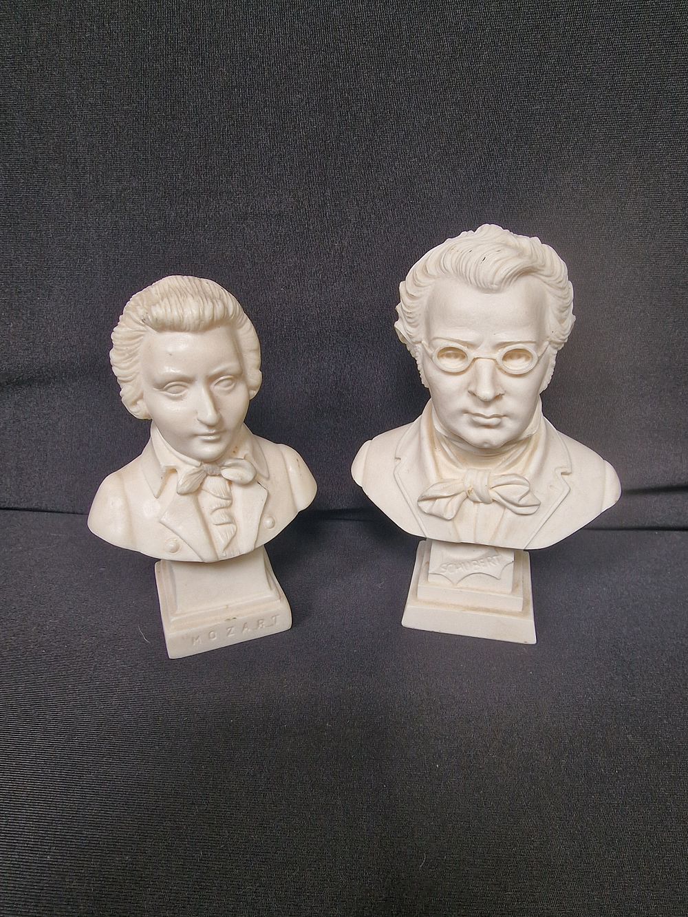 Lot 88: Pair of Small Busts of Shubert and Mozart....