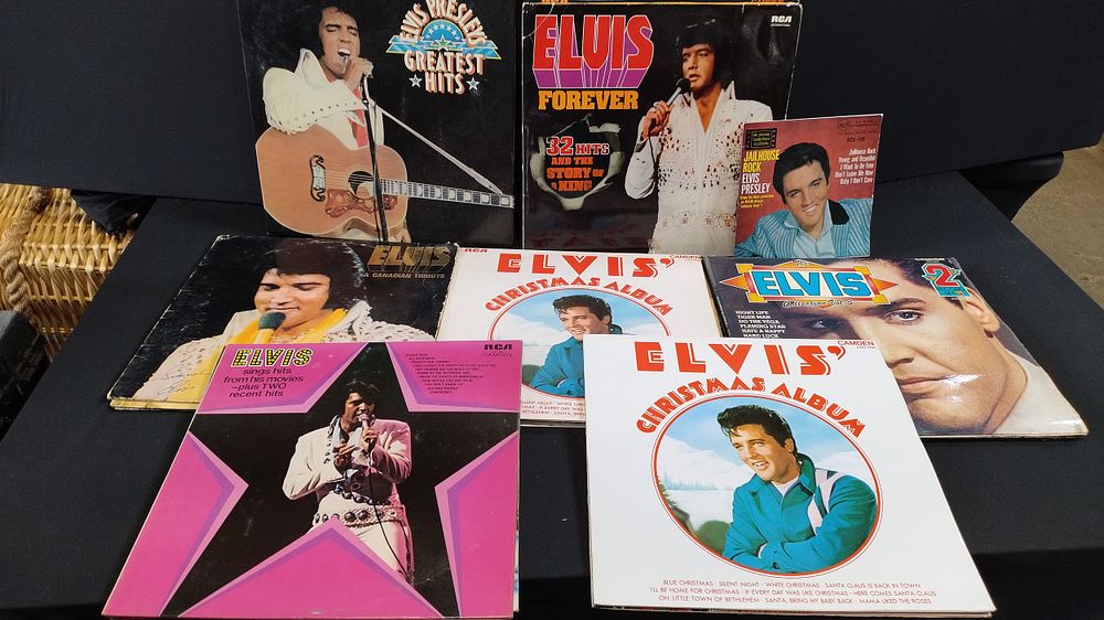 Lot 105: Collection of 16 Elvis LP's and a box...