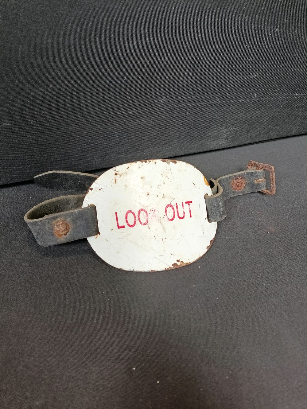 Lot 129: Vintage British Rail enameled metal and leather Look...