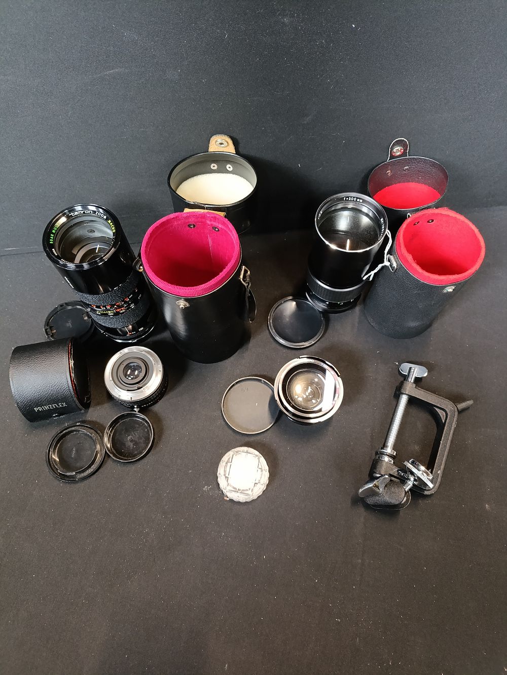 Lot 183: Selection of camera lenses and accessories including Prinzflex,...