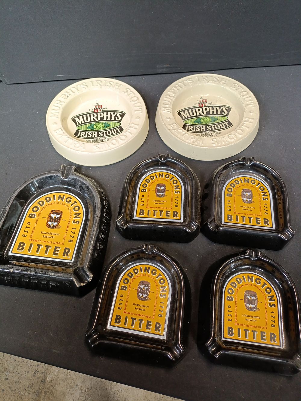 Lot 201: Selection of Breweriana ashtrays including Boddingtons Bitter and...