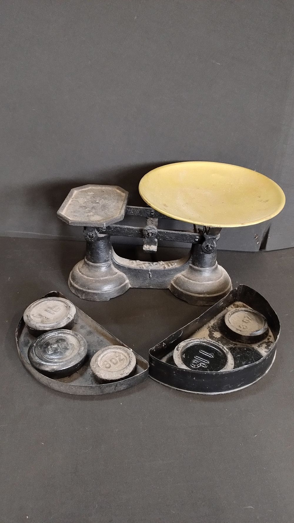Lot 243: Vintage weighing scales and weights