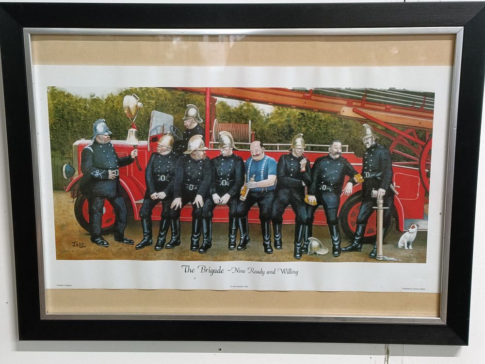 Lot 308: Framed Jedd print of "The Brigade Nine ready...