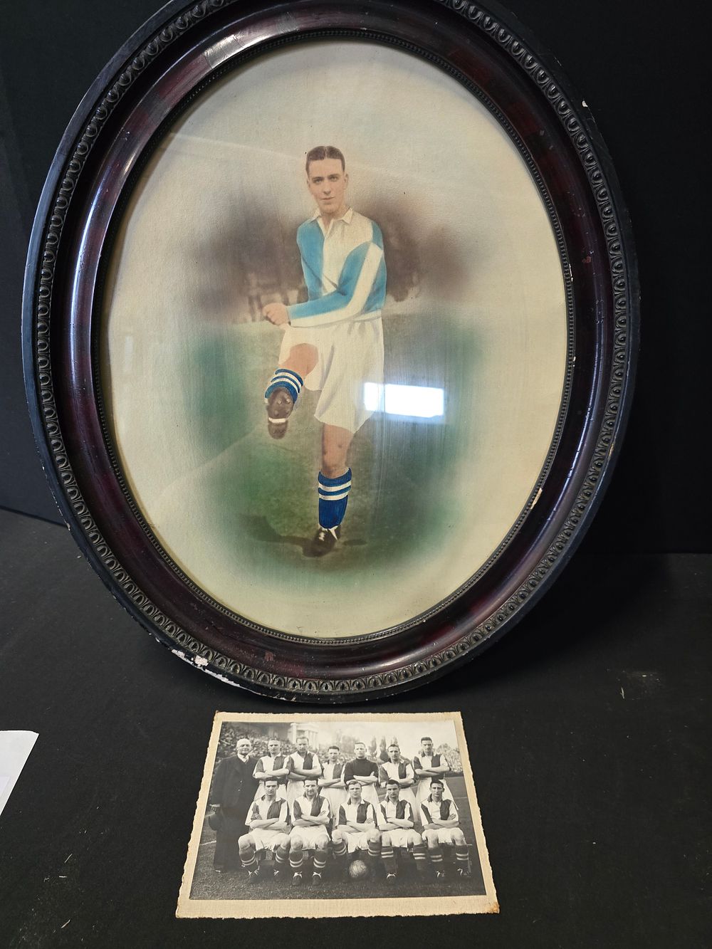 Lot 386: A 1930' Blackburn Rovers hand painted football player...