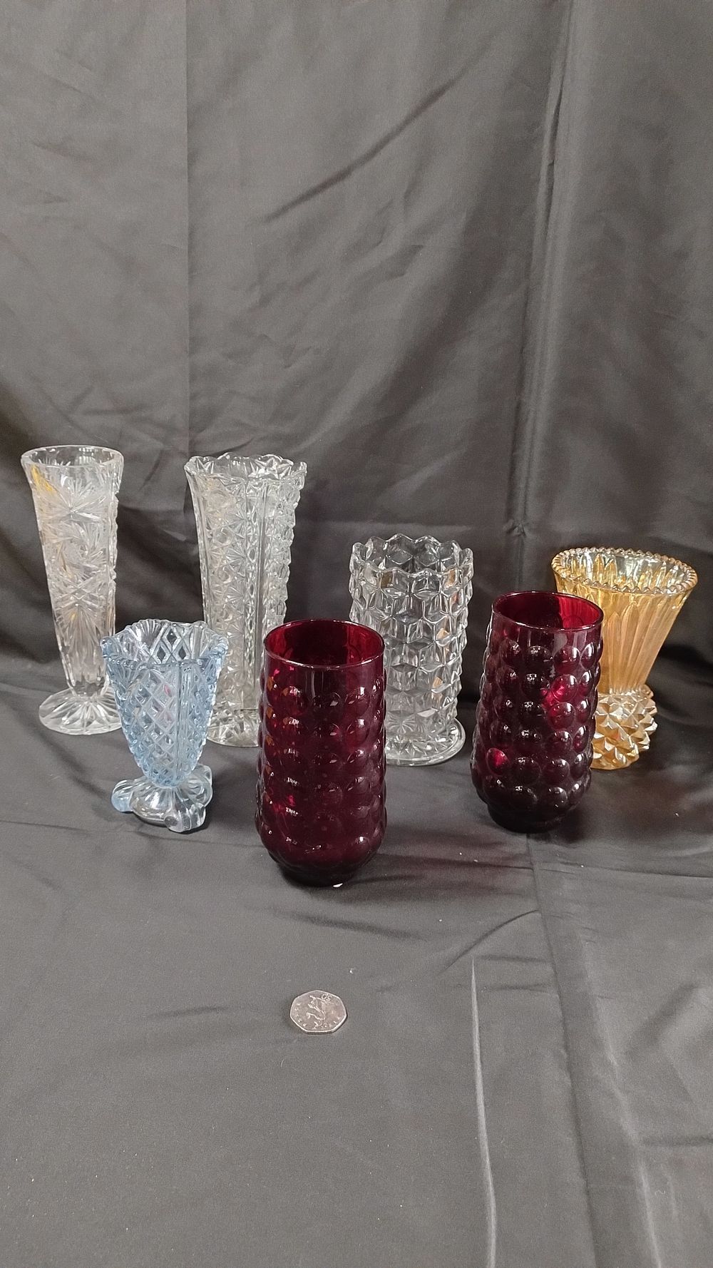 Lot 398: Various glass items including Anchor Hocking and fine...