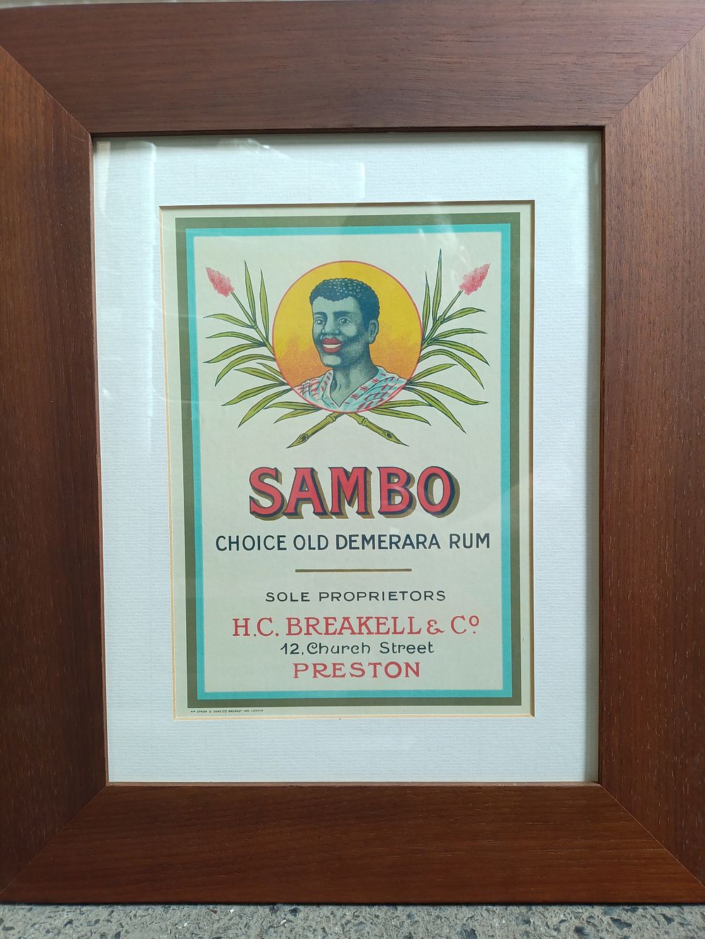 Lot 408: Print of a vintage rum advertisement for Choice...