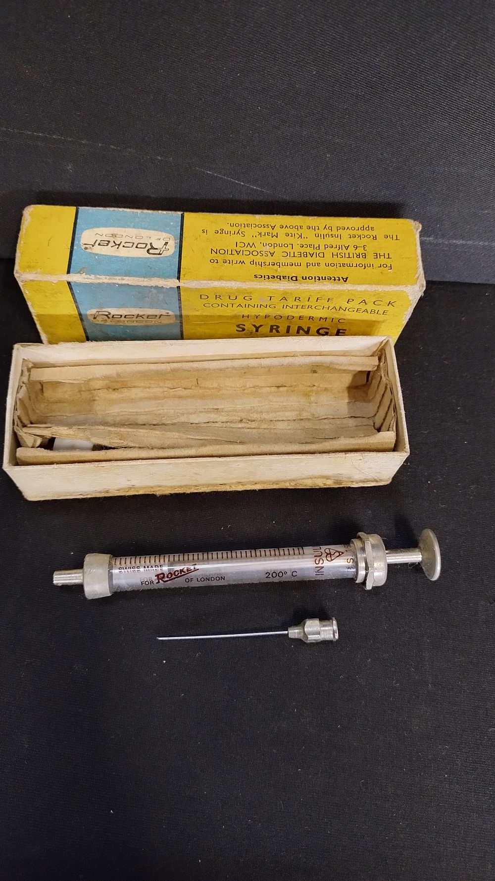 Lot 436: Vintage Rocket of London, Hyperdynamic syringe in box