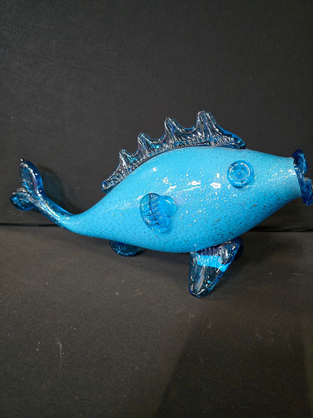 Lot 461: A blue and silver murano fish. Approximately 40...