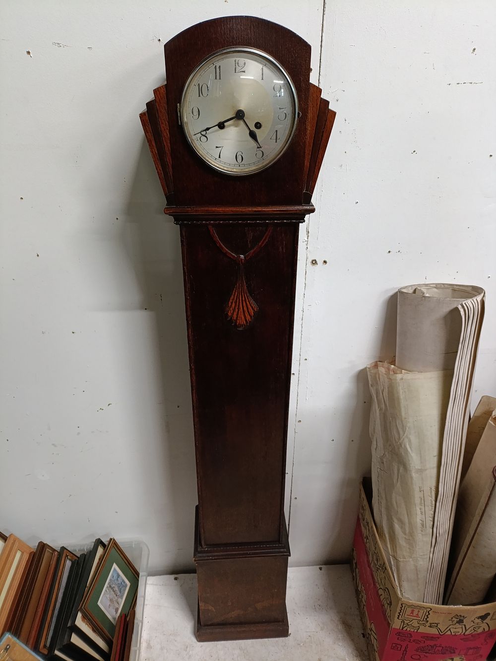 Lot 480: Vintage mechanical grandmother clock, approximately 155cm