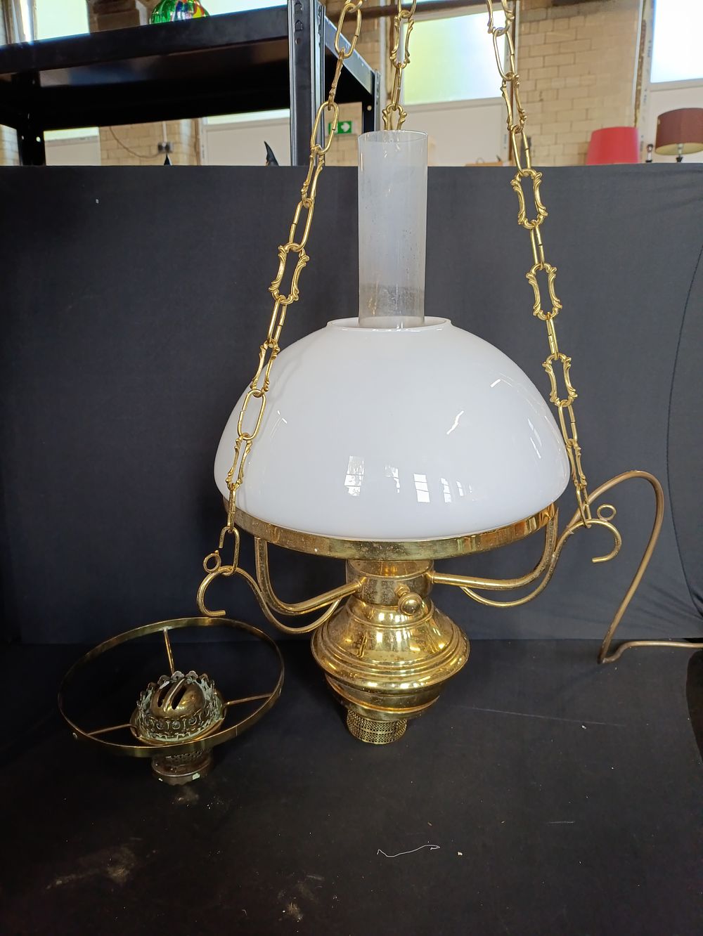 Lot 51: Converted vintage paraffin chandelier 