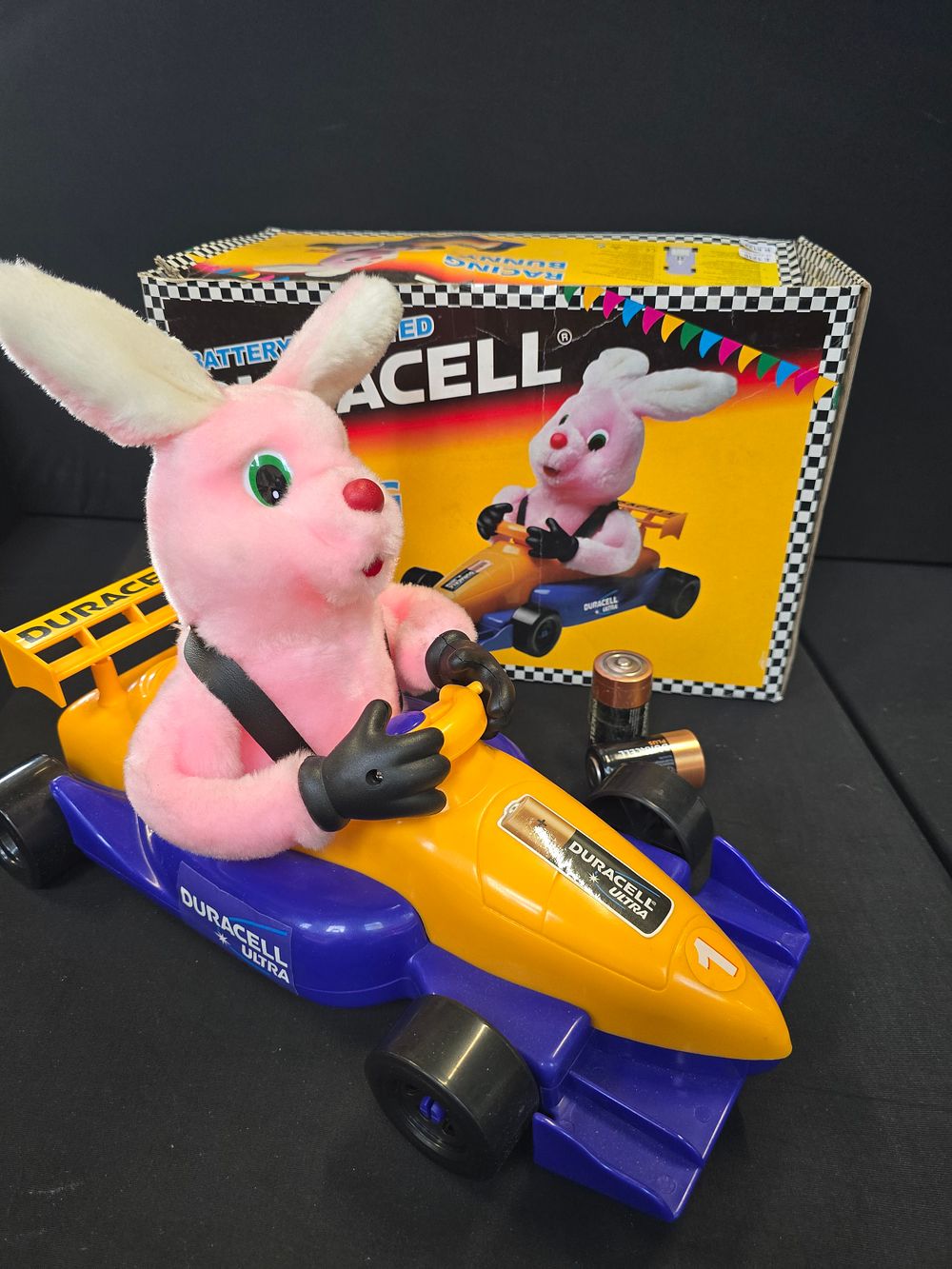 Lot 102: Vintage battery operated DURACELL racing bunny. Complete with...