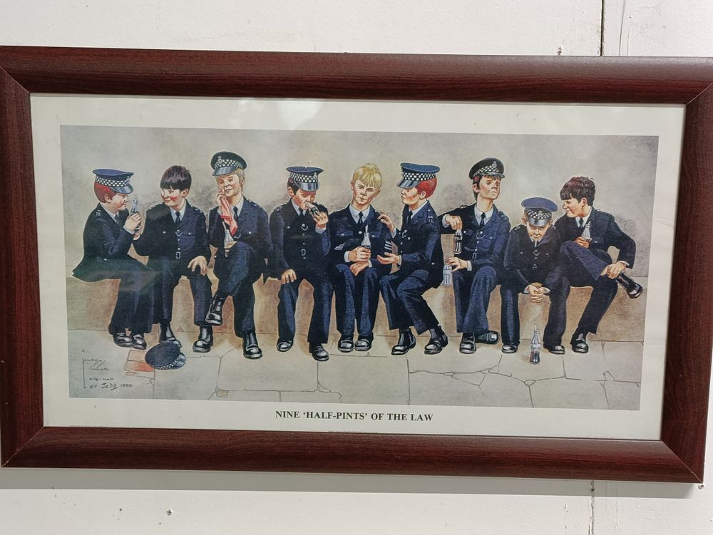 Lot 190: Framed Jedd print of Nine 'Half Pints' of...