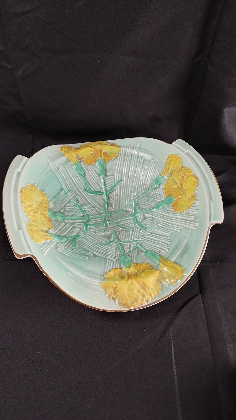 Lot 207: Ceramic Burleigh Ware bowl with yellow carnation decoration,...