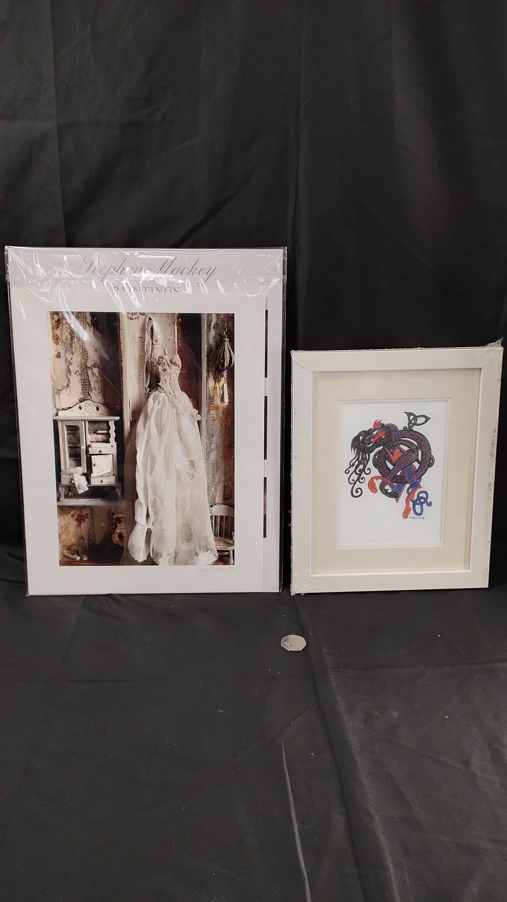 Lot 234: 2 pictures, one of bridal gown by S...