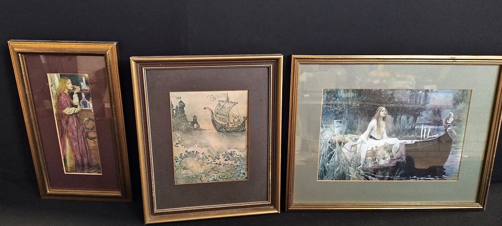 Lot 307: 3 x framed pictures including a print of...
