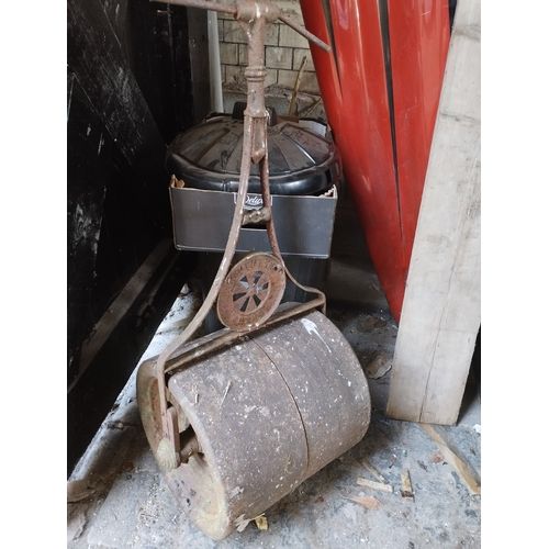 Lot 339: Vintage H Makin & Co. Steel Garden Roller