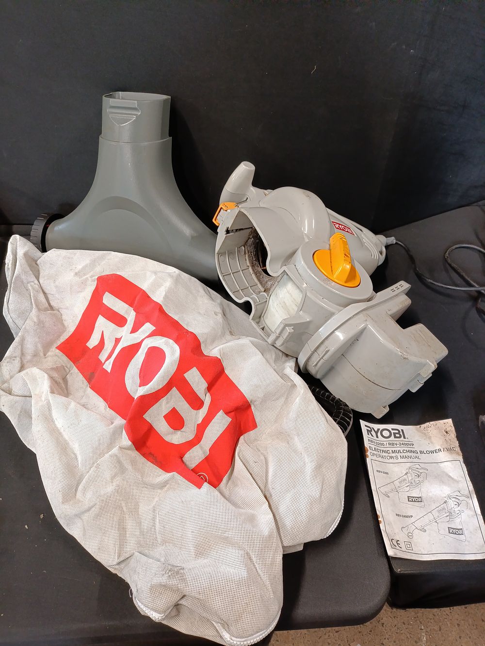 Lot 341: Ryobi Electric Mulching Blower RBV-2400VP tested for power...