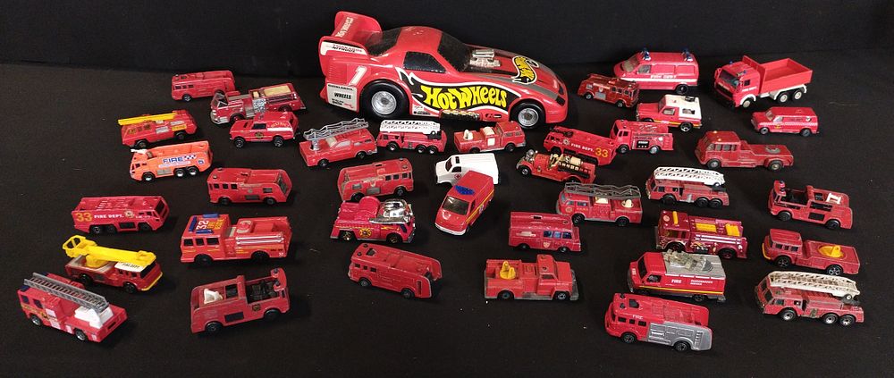 Lot 105: Selection of vintage diecast emergency vehicles, and a...