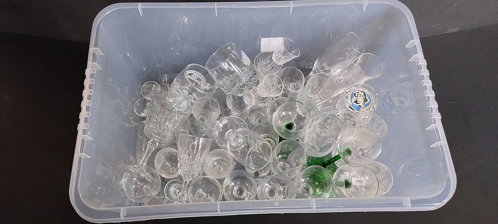 Lot 142: Various different styles of glasses and other glass...