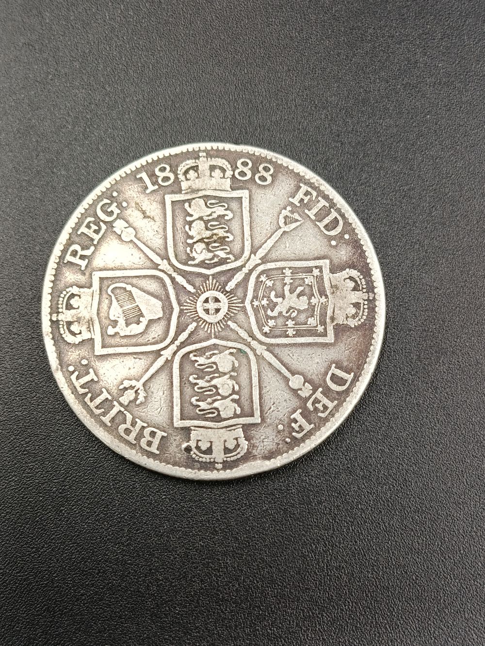 Lot 250: Queen Victoria 1888 Sterling Silver 4 Shillings (2...