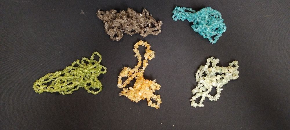 Lot 292: 5 X semi precious stone necklaces,  
