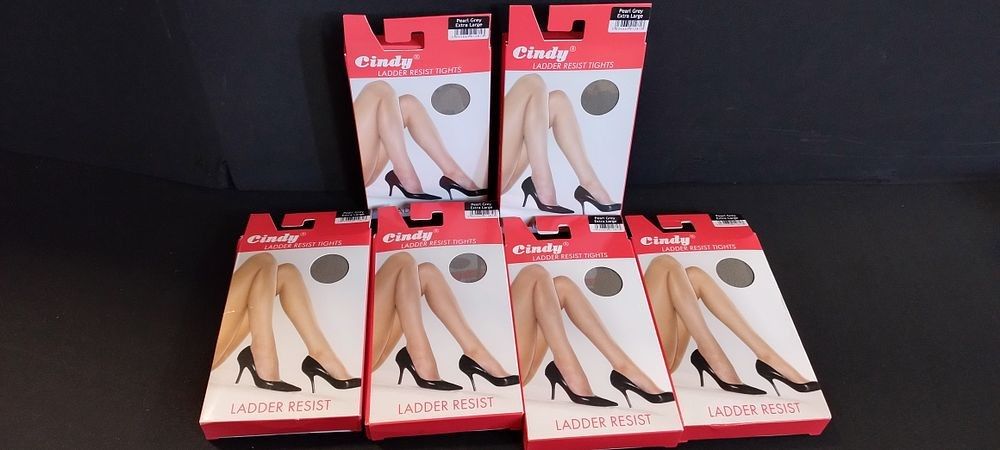 Lot 314: 6 X packs of Cindy pearl grey tights 
