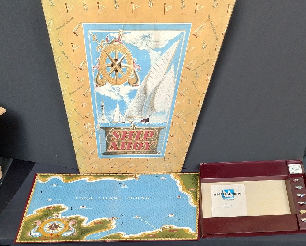 Lot 239: Vintage Ship Ahoy board game 1947 by Dring...