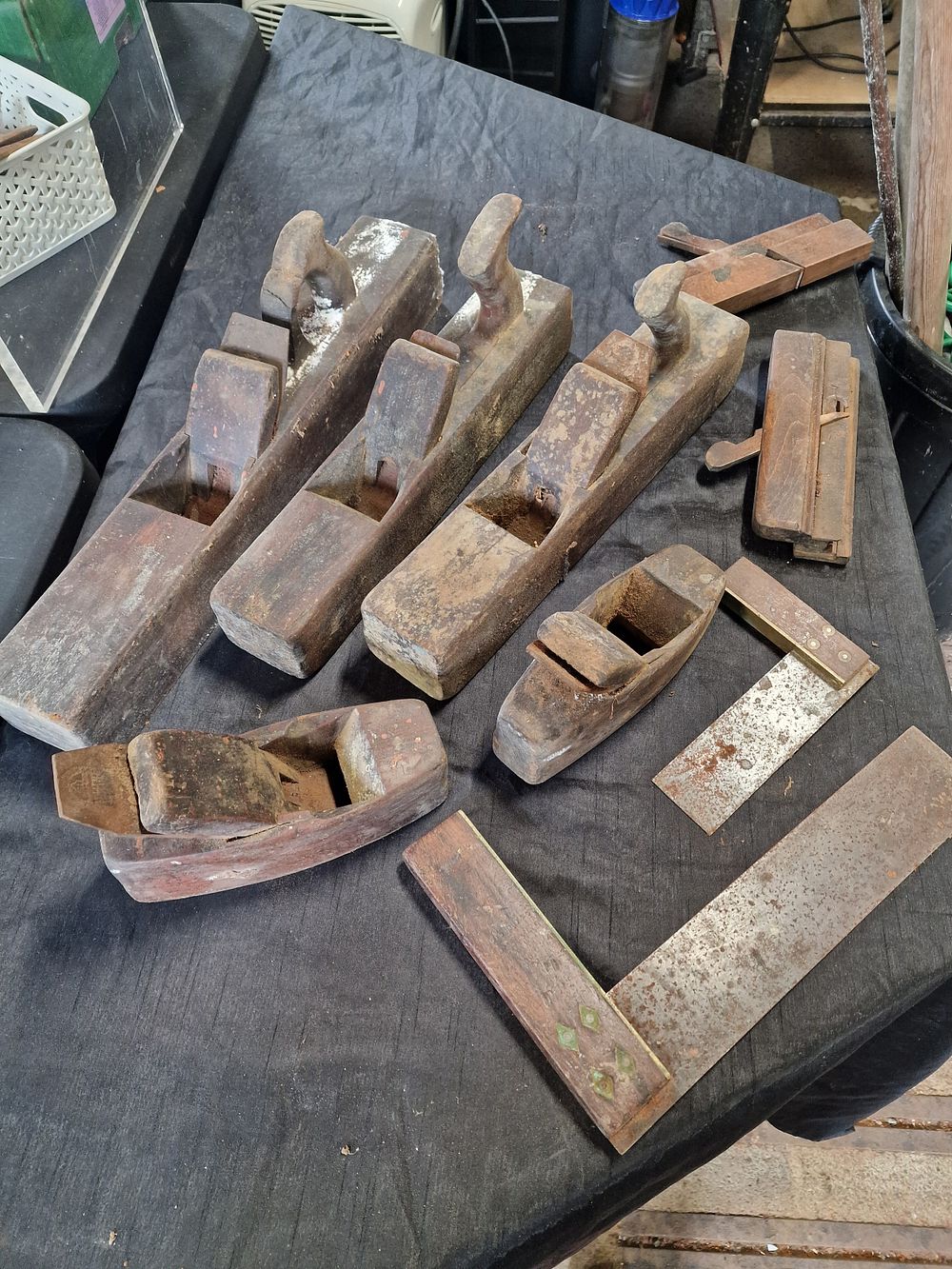 Lot 372: Selection of Vintage Woodworking Tools Inc Wood Planes...