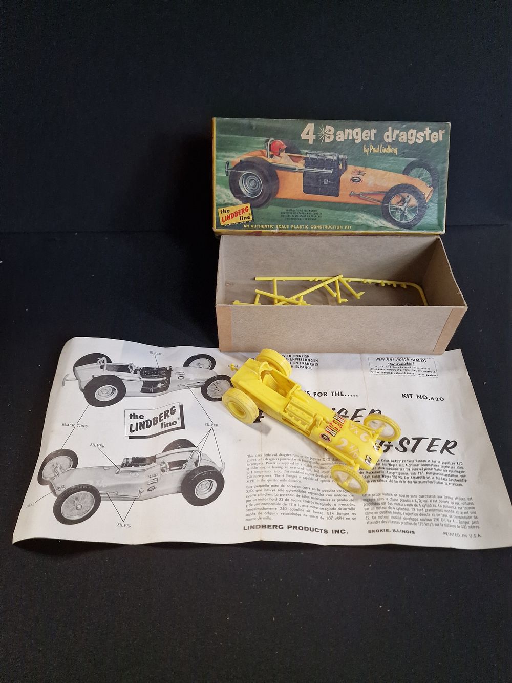 Lot 380: Vintage Collectable Lindberg 4 Banger Dragster 1:25 Scale...