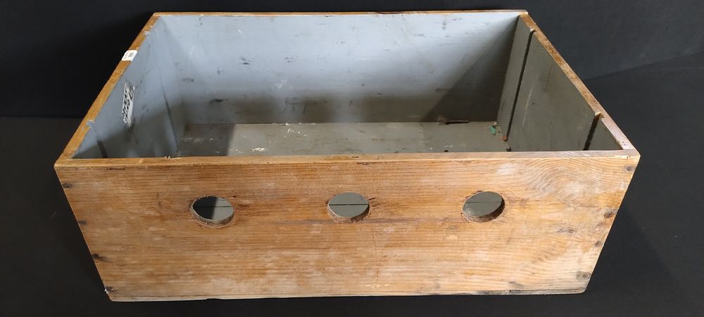 Lot 83: Wine crate with grey inside. From Chateau sénéjac...