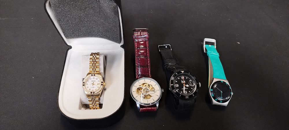 Lot 91: 4 x ladies and Gents watches including, Ingersoll,...