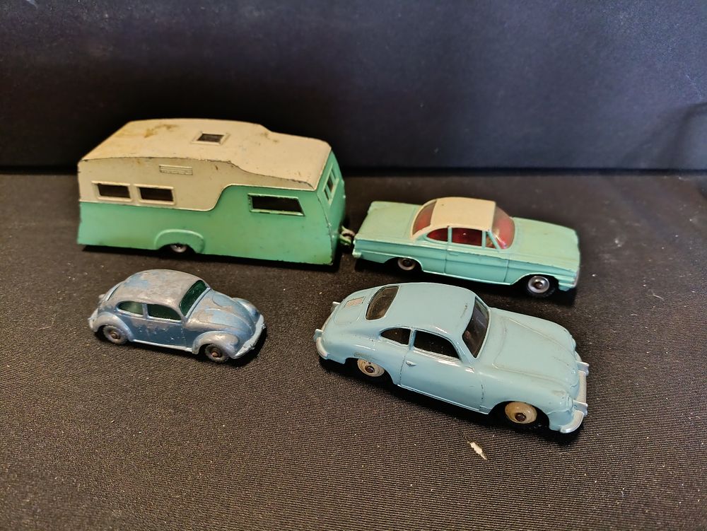 Lot 92: Dinky toys caravan, Ford Capri and Porsche 356A...