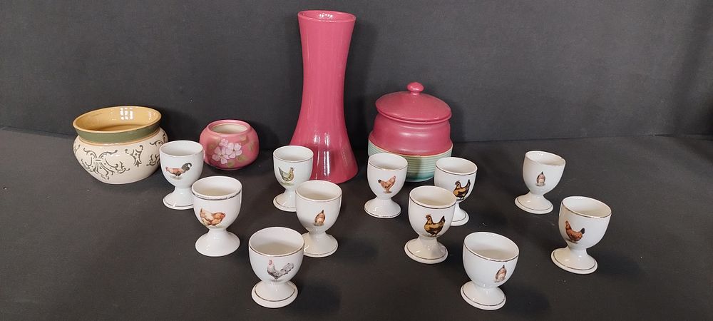 Lot 120: Mixed items including Langley ware pottery and 11...