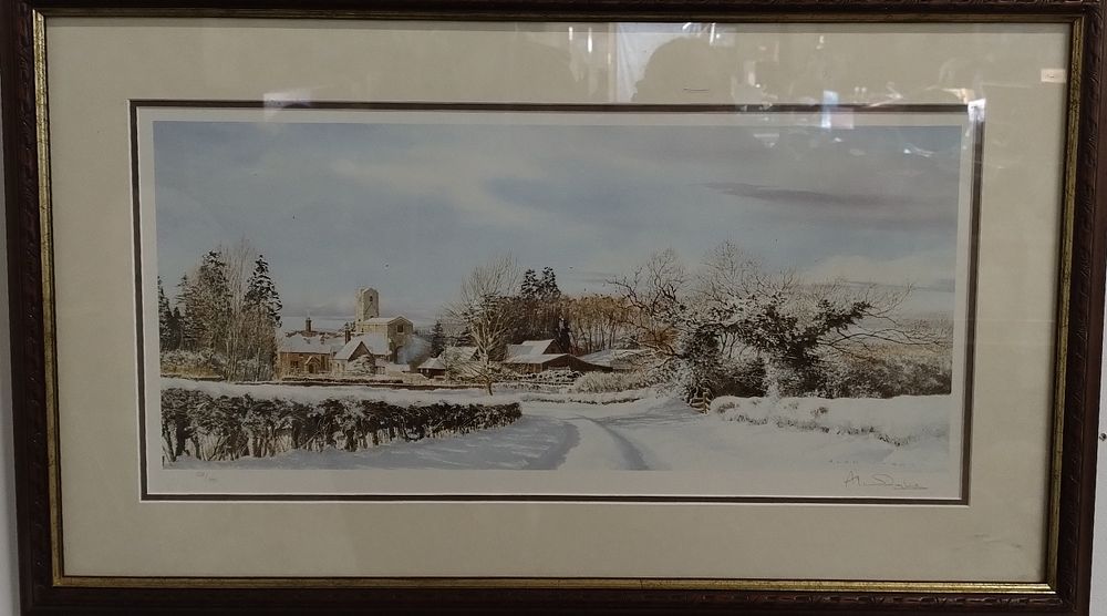 Lot 121: Signed Limited edition print of a country side...