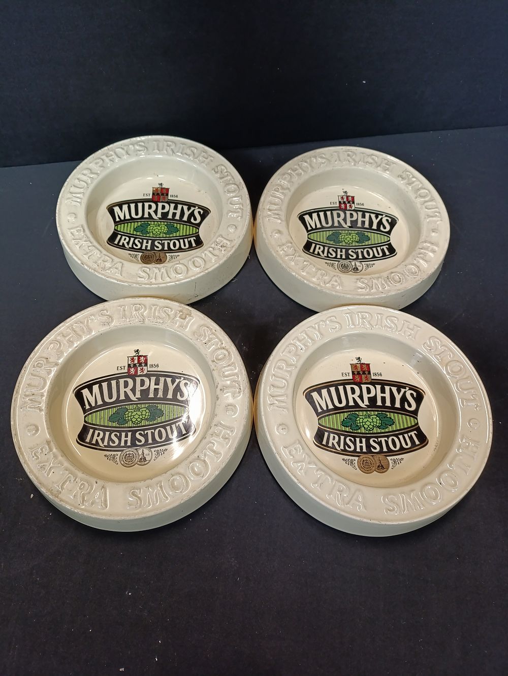 Lot 170: 4 vintage Murphy's Irish Stout cream ceramic ashtrays