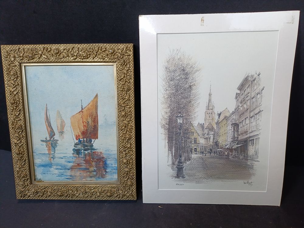 Lot 173: Marine themed watercolour painting by Alexander Harper (approx...
