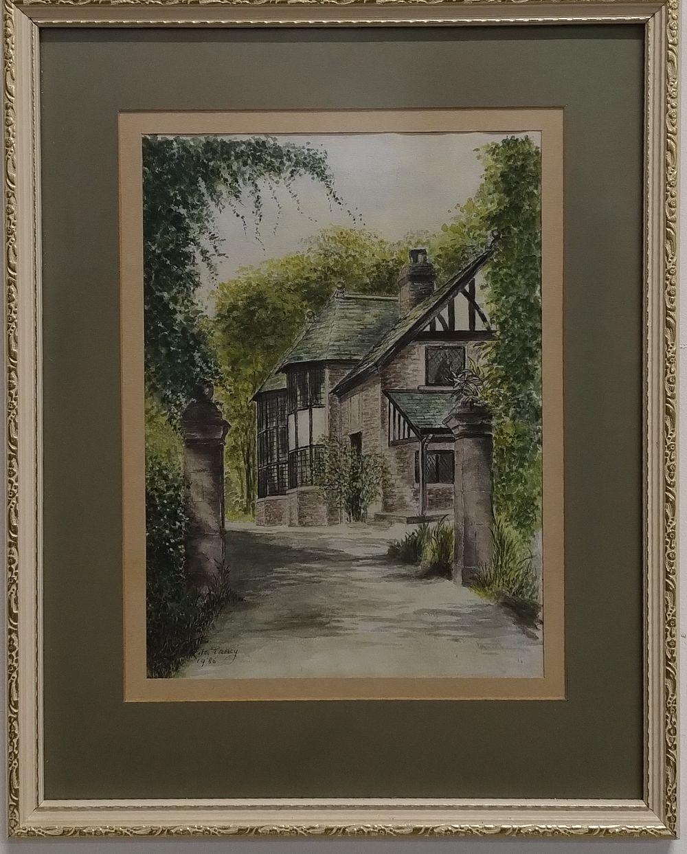 Lot 246: Framed watercolour of sunnyhurst woods signed by Rita...