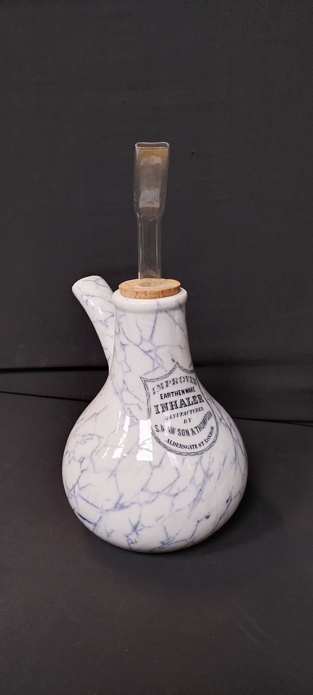 Lot 320: Vintage Earthenware inhaler by S.Maw and Son &...