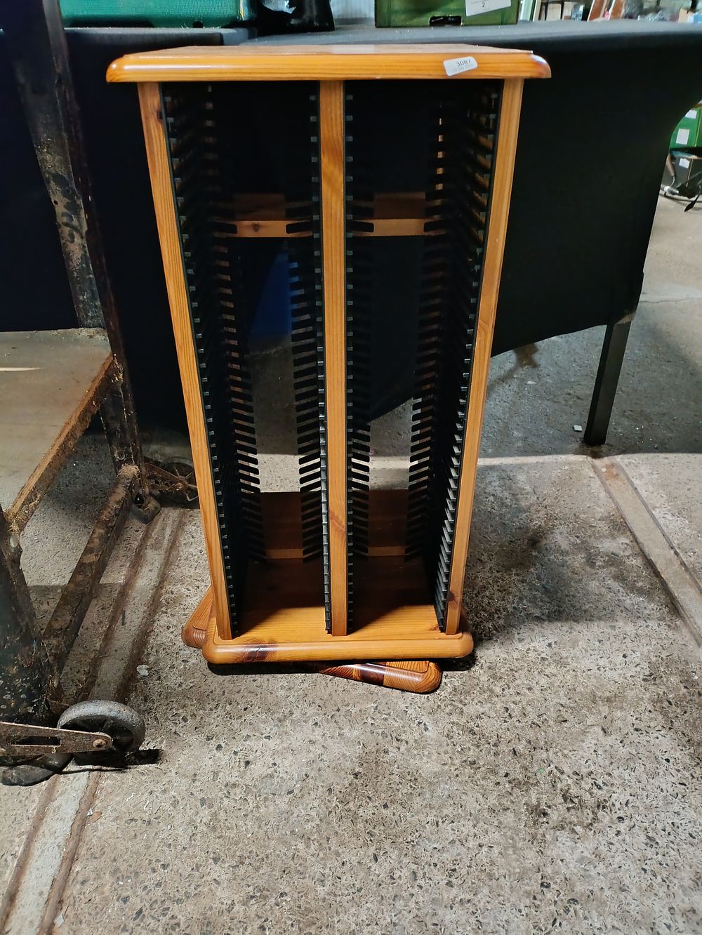 Lot 344: Rotating wooden CD rack