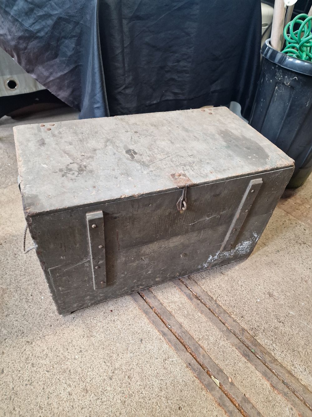 Lot 347: Vintage Wooden Tool Chest. Approx. 72w x 44h...