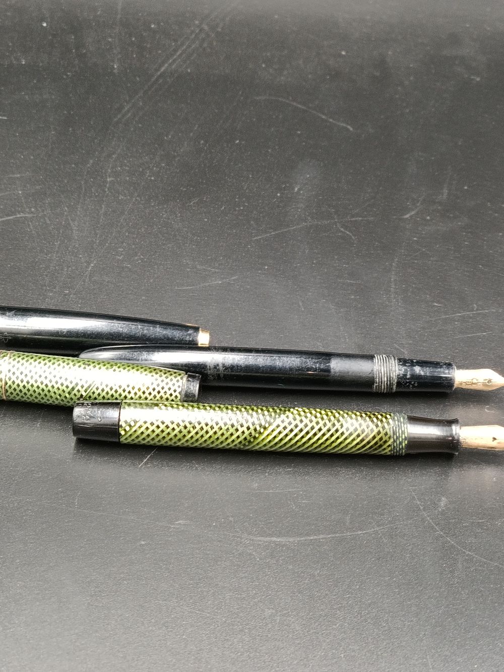 Lot 7: Two vintage fountain pens with 14k gold nibs...