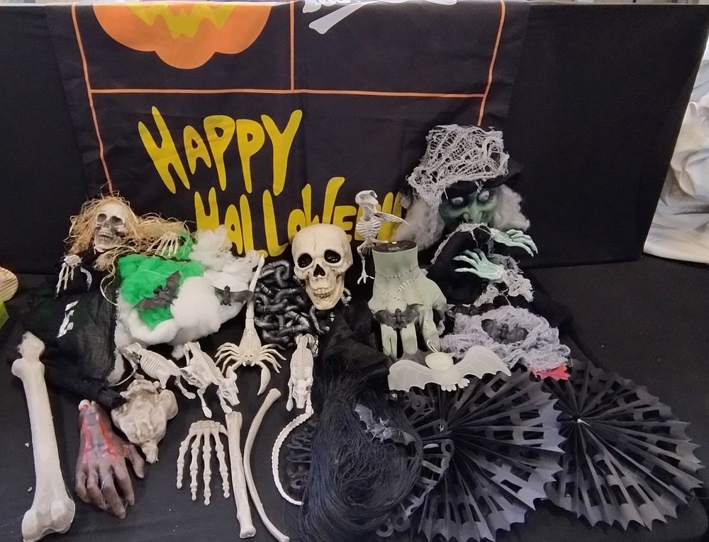 Lot 365: Mixed lot of Halloween items including a battery...