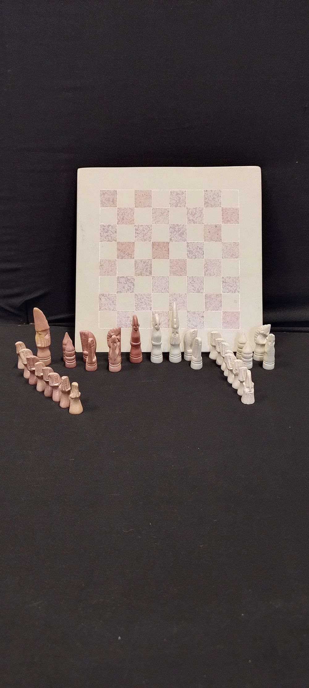 Lot 443: Vintage hand carved soapstone Chess set