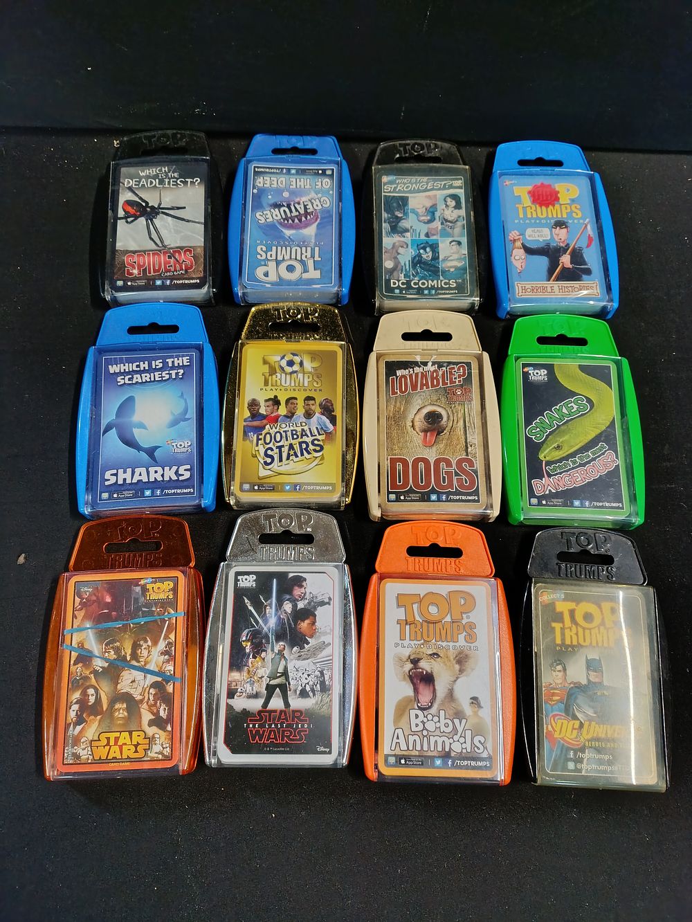 Lot 471: 12 sets of mostly vintage Top Trumps cards...