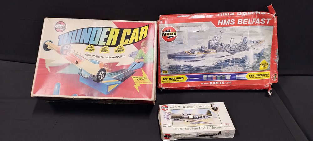 Lot 487: Vintage items including Airfix HMS Belfast (sealed), Airfix...