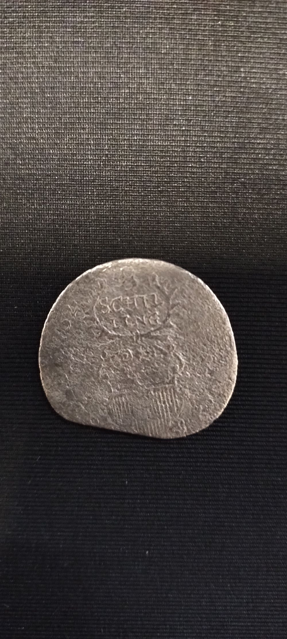 Lot 178: Silver Hand punched 8 shilling coin dated 1752