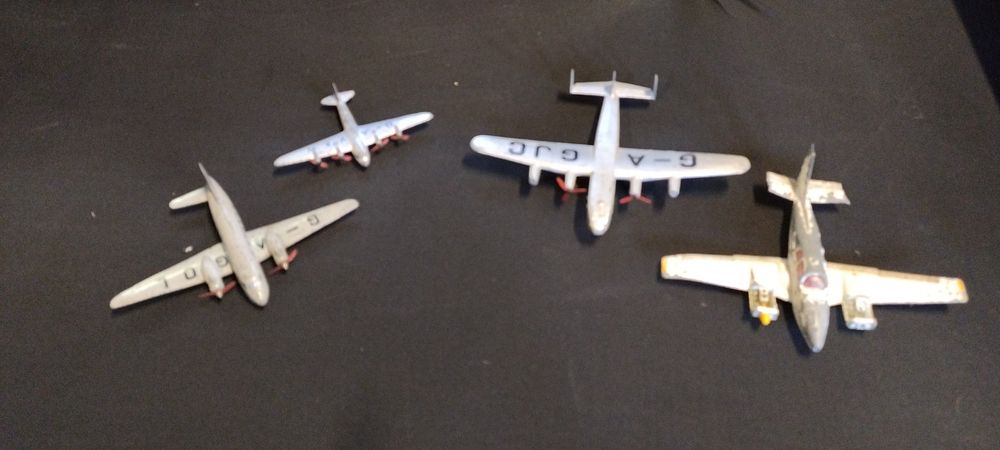 Lot 245: 4 vintage Dinky Aircraft Viking,York,Beechcraft C55. Baron and...